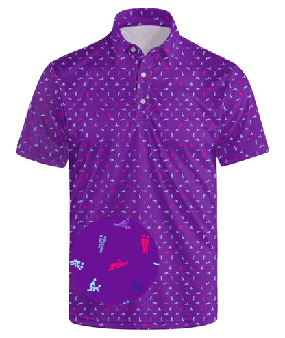 HOTGolf Polos for Men Funny Moisture Wicking Golf Shirts Performance Quick-Dry Polo Shirts Short Sleeve