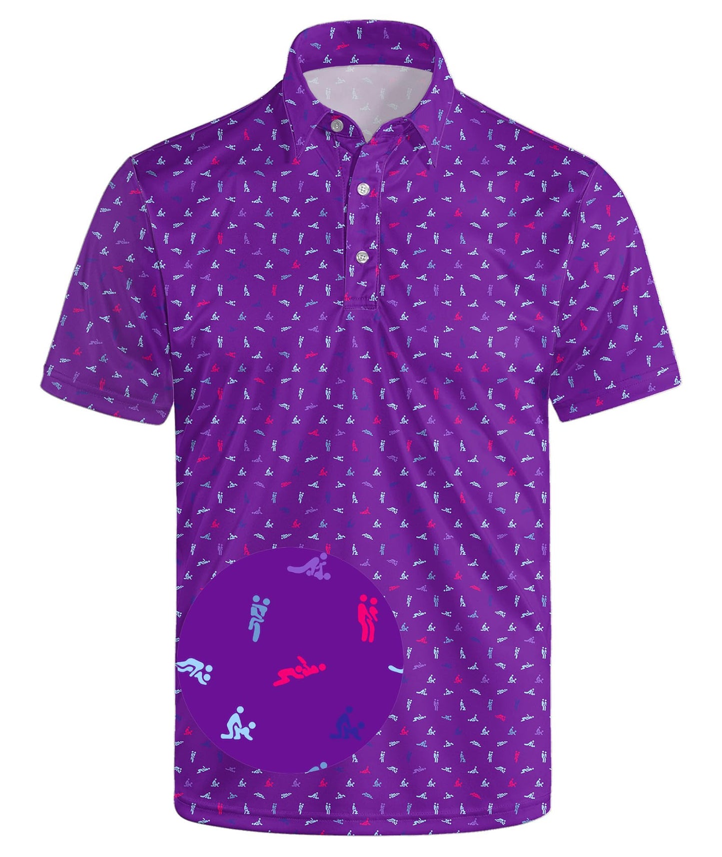 HOTGolf Polos for Men Funny Moisture Wicking Golf Shirts Performance Quick-Dry Polo Shirts Short Sleeve