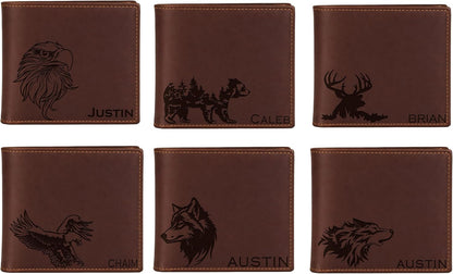 HOTCustom Wallet for Men, Personalized Genuine Leather Engraved Mens Wallet, Birthday & Christmas Gifts For Men Him Dad Son Boyfriend Husband, Gifts for Valentines Day & Fathers Day
