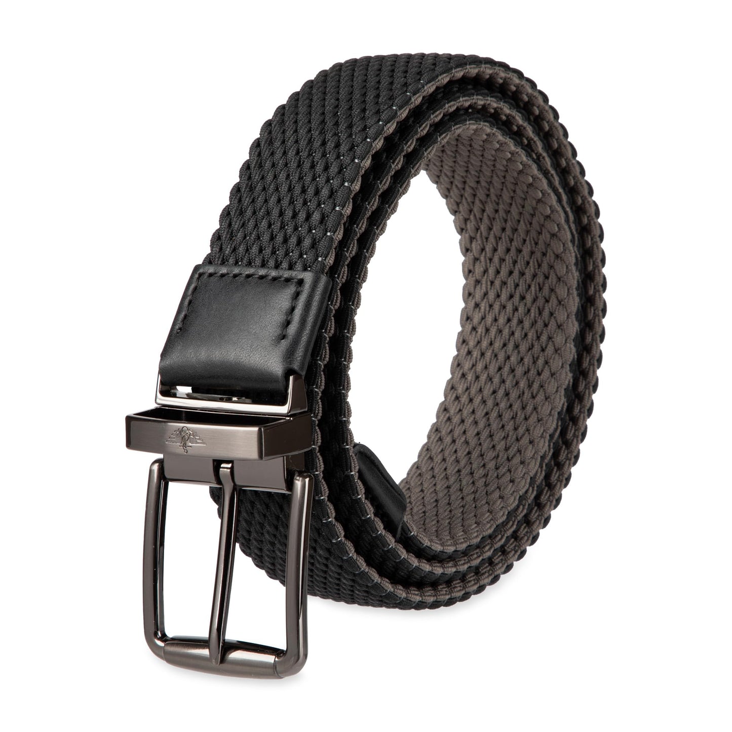 HOTDOCKERS Men's Reversible Stretch Fabric Braid Belt - Summer Belt, Golf Belt, Nautical