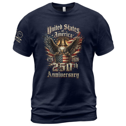 HOT250th Anniversary USA Shirt, 1776-2026 Graphic Shirts for Men | Graphic T-shirt featuring 1776-2026 inspired artwork, suitable for holidays, gatherings, casual wear, and everyday outfits