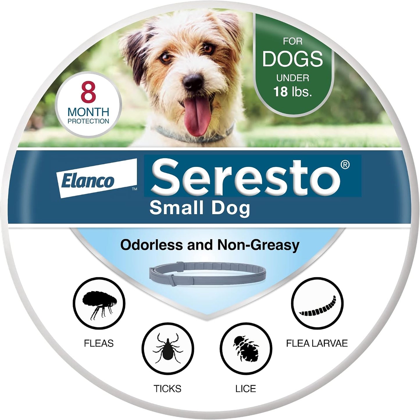 HOTSeresto Small Dog Vet-Recommended Flea & Tick Treatment & Prevention Collar for Dogs Under 18 lbs. | 8 Months Protection
