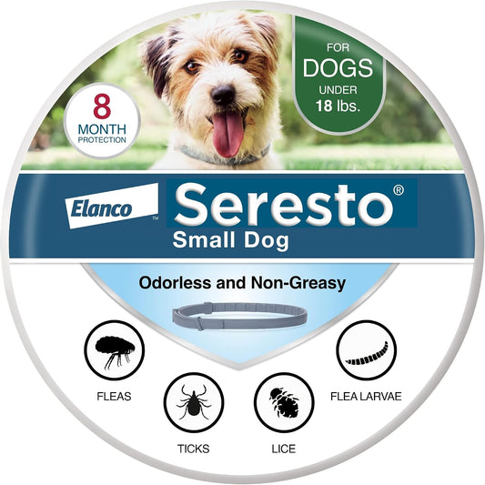 HOTSeresto Small Dog Vet-Recommended Flea & Tick Treatment & Prevention Collar for Dogs Under 18 lbs. | 8 Months Protection