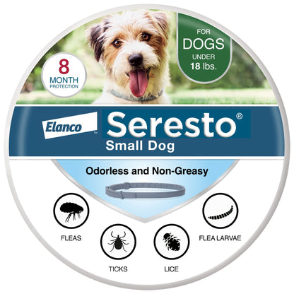 HOTSeresto Small Dog Vet-Recommended Flea & Tick Treatment & Prevention Collar for Dogs Under 18 lbs. | 8 Months Protection
