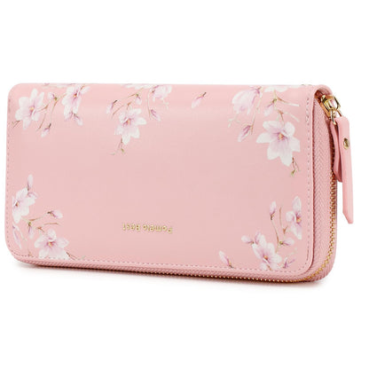 HOTPomelo Best Womens Wallet RFID Blocking Leather Multi Credit Card Large Capacity Wristlet Zip Around Long Wallets for Lady