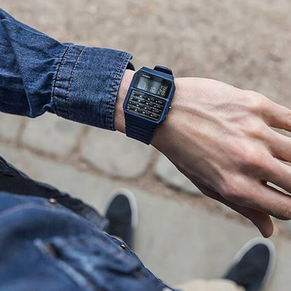 HOTCasio CA-53WF-2B Calculator Blue Digital Mens Watch Original New Classic CA-53