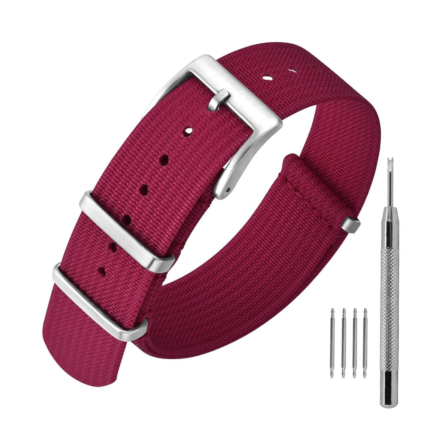 HOTANNEFIT Nylon Watch Band 16mm 18mm 20mm 22mm, One-Piece Waterproof Military Watch Straps with Heavy Buckle