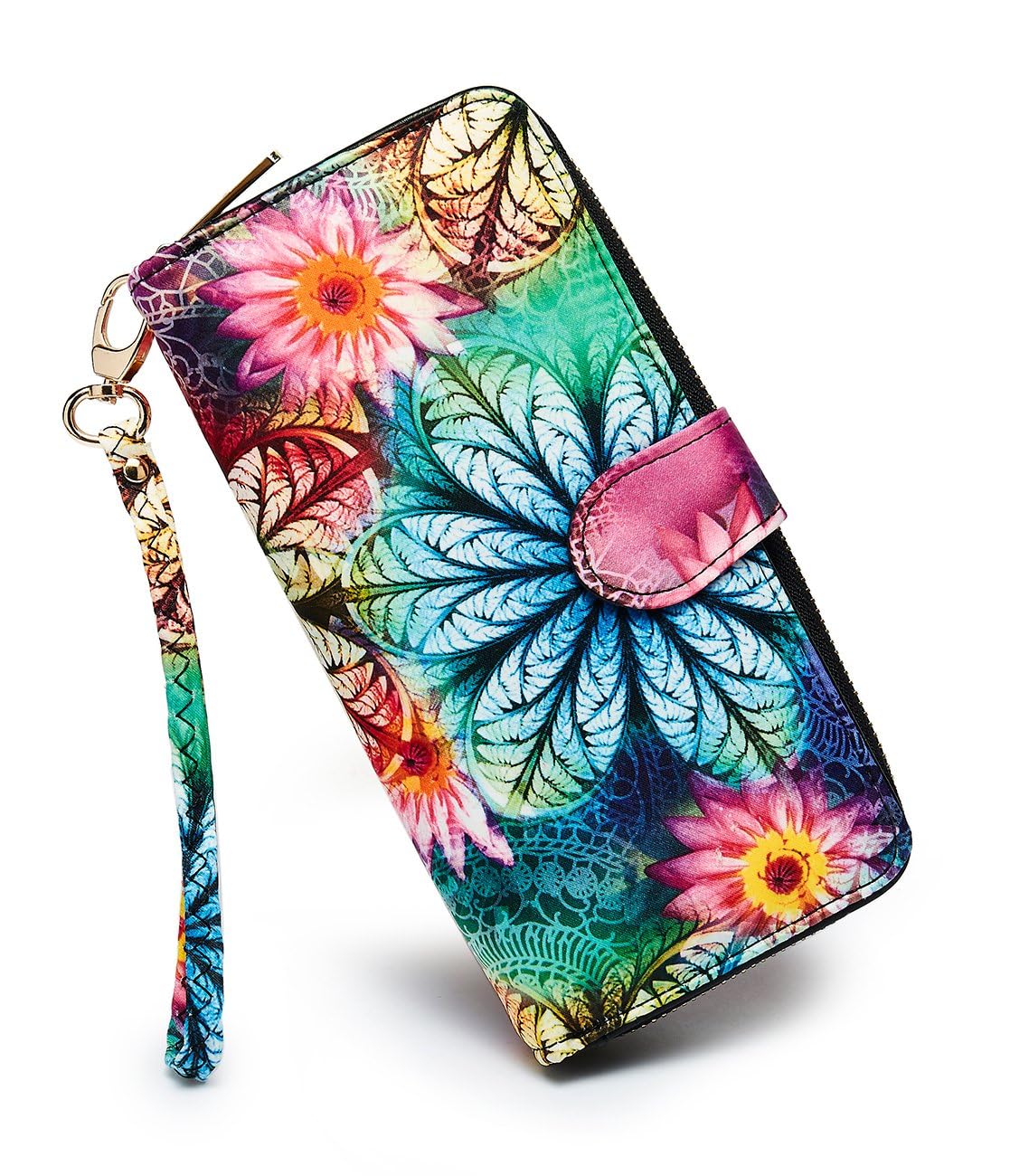 HOTWomen Wallet Card RFID For Womens Holder Blocking Credit Small Zipper Purse Pocket Bifold Slim Coin ID Ladies Wristlet Clutch Large Capacity Window Case Travel Zip Women's