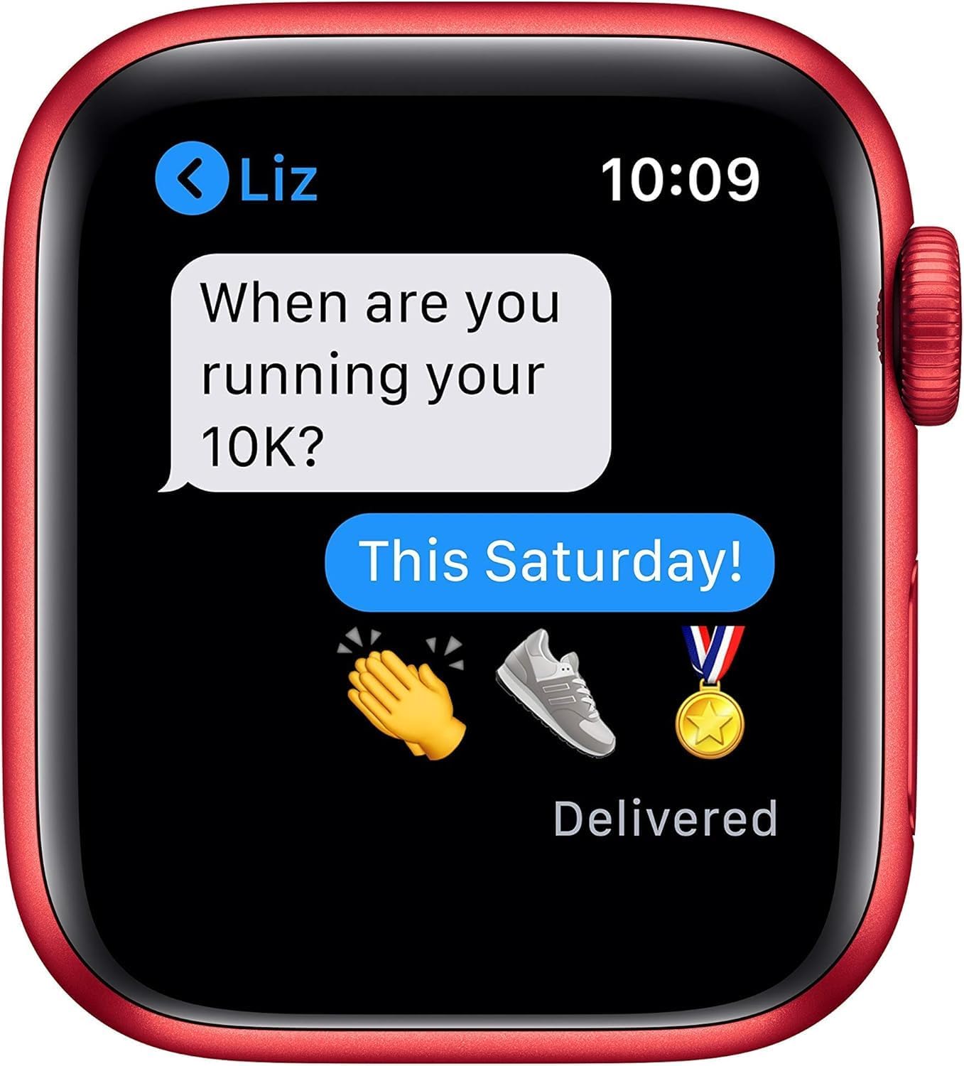 HOTApple Watch Series 6 (GPS, 44mm) - Red Aluminum Case with Red Sport Band (Renewed)
