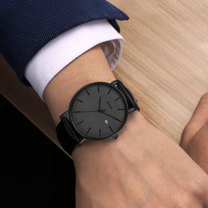 HOTBUREI Men Wrist Watches Fashion Minimalist Thin Analog Quartz Waterproof Watches for Men, Refined Gifts for Men, Boyfriend, Husband, Dad