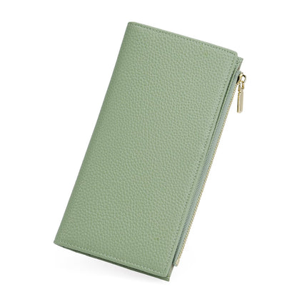 HOTGOIACII Womens Wallet Kiss Lock Bifold Leather Wallets for Women Green | Vintage Wallet for Women,Ladies Clutch Purse,Women's Card Holder Wallet with Zipper