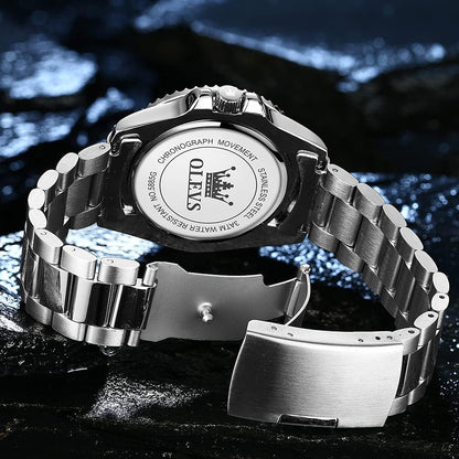 HOTOLEVS Luxury Watches for Men Big Stainless Steel Waterproof Analog Quartz