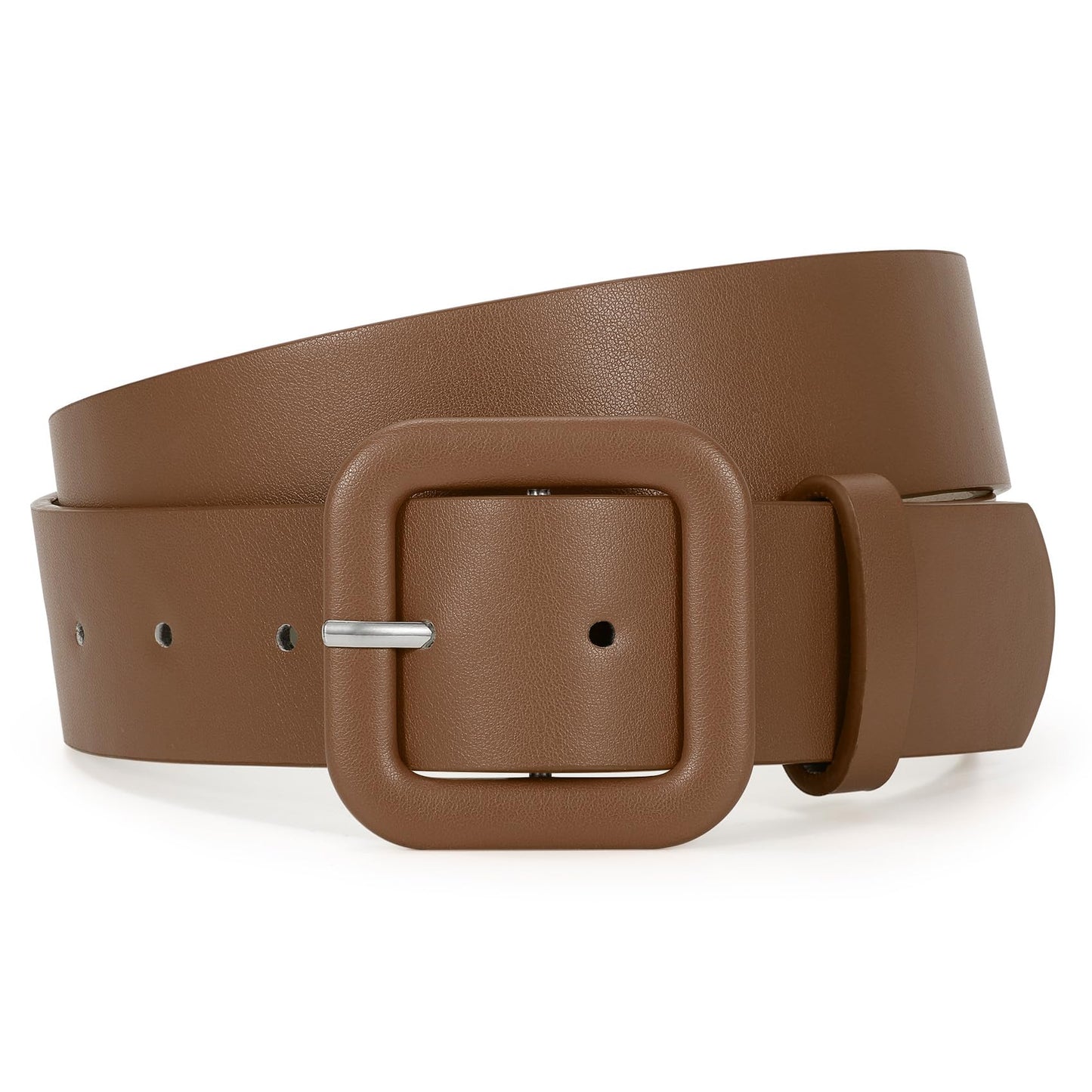 HOTWHIPPY Women Leather Belt Candy Color Fashion Square Buckle Belt Ladies Belt for Jeans Pants Dresses