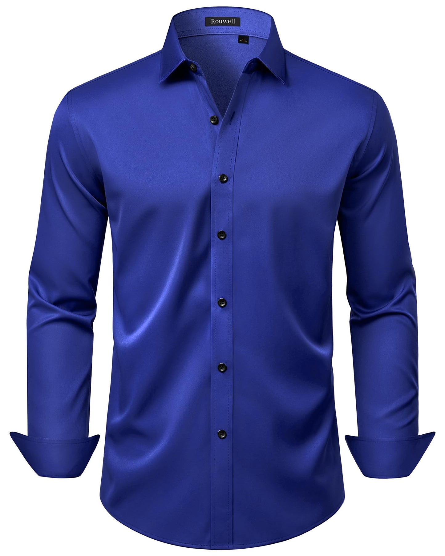 HOTMens Wrinkle Free Dress Shirts Regular Fit Business Button Down Shirt Formal Long Sleeve Wedding Stretch Shirts