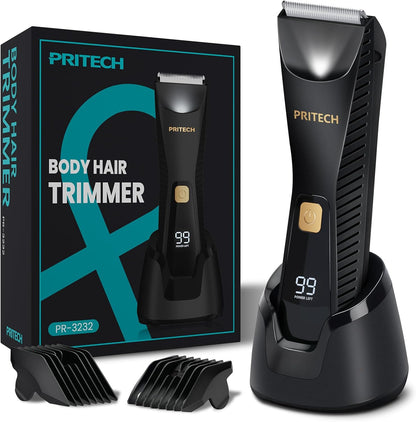 HOTPRITECH Manscape Body Hair Trimmer - Waterproof Pubic Hair Ball Trimmer, Ceramic Blade Shavers Electric Razors for Men with USB-C Charging, Wet/Dry Use, Nick-Free Mens Grooming Kits, Gifts for Men