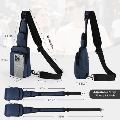 HOTVADOO Sling Bag, Crossbody Bag with Zipper Lock, RFID Blocking & Water Resistant for Men and Women