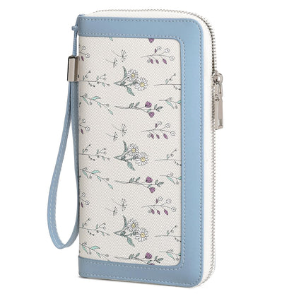 HOTGAEKEAO Wristlet Wallets for Women RFID Blocking Large Capacity Clutch Wallet Vegan Leather Zip Around Ladies Long Purse