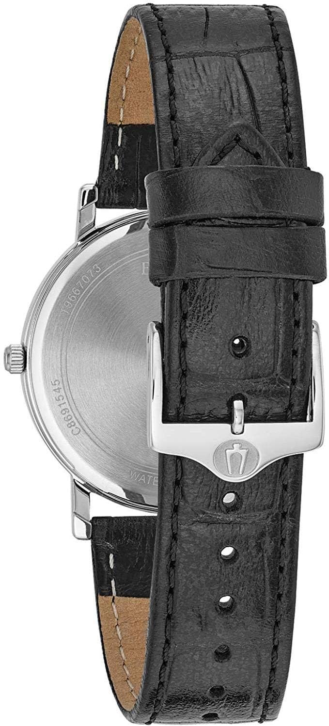 HOTBulova Men's Classic 3-Hand Calendar Date Quartz Leather Strap Watch, Buckle, 37mm