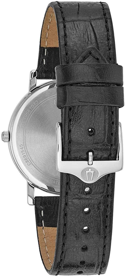 HOTBulova Men's Classic 3-Hand Calendar Date Quartz Leather Strap Watch, Buckle, 37mm