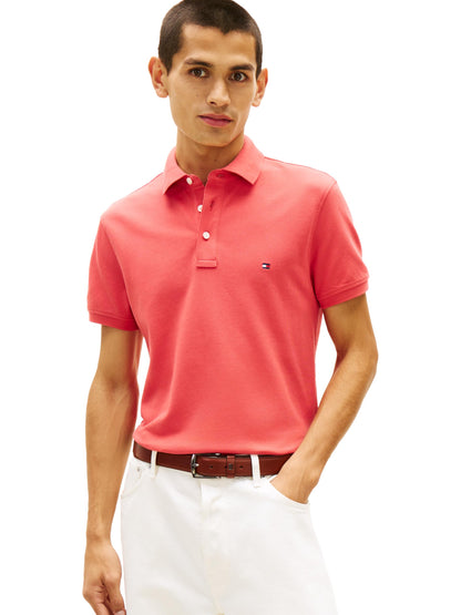 HOTTommy Hilfiger Men's Short Sleeve Polo Shirts in Slim Fit with Stretch and Organic Pique Cotton