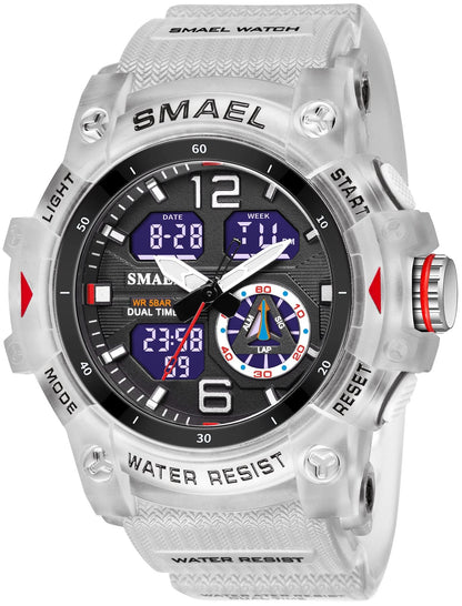 HOTGosasa Men's Large Face Outdoor Sports Watches Military S-Shock Watch Waterproof, Backlight, Alarm, Stopwatch Features - Rugged Wristwatch for Training, Hiking, and Adventure