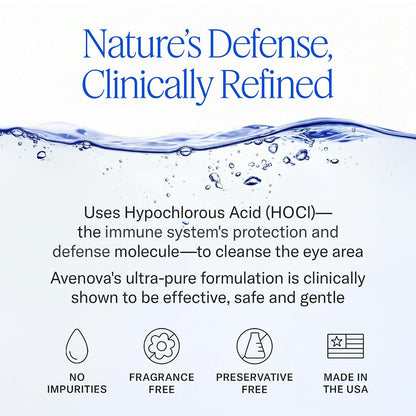 HOTAvenova Eyelid Spray Cleanser for Lid & Lash, 20 ml Bottle | Gentle Everyday Pure Hypochlorous Acid Spray for Eye Irritation