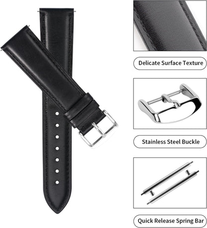 HOTTStrap Leather Watch Bands for Moonswatch - Watch Strap Compatible with Omega x Swatch Moonwatch - 20mm Quick Release Watch Band Replacement for Moonswatch Speedmaster
