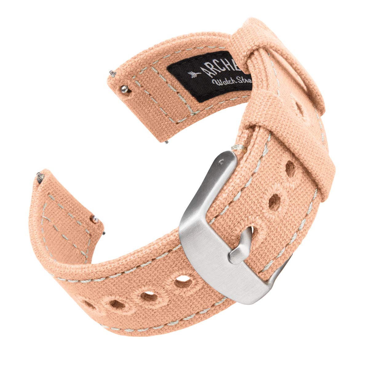 HOTArcher Watch Straps - Canvas Quick Release Watch Bands (Faded Olive, 22mm)