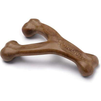 HOTBenebone Wishbone Durable Dog Chew Toy for Aggressive Chewers, Real Bacon, Made in USA, Medium