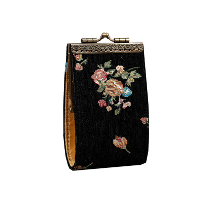 HOTAngelina's Palace Carpet Wallet Vintage Kiss Lock ID Pouch,Clasp Card Holder