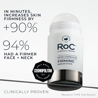 HOTRoC Derm Correxion Retinol Firming Serum Stick with Antioxidants to Visibly Tighten and Firm Wrinkles and Laugh Lines For Men and Women + Retinol Eye Cream Packette, 1.0 oz (Packaging May Vary)