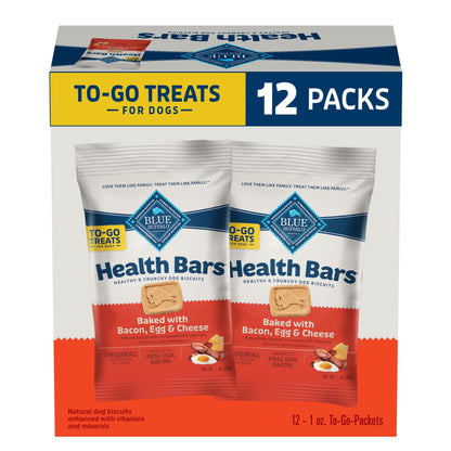 HOTBlue Buffalo Health Bars Dog Biscuits Variety Pack (Bacon Egg Cheese, Apples & Yogurt, Pumpkin & Cinnamon) Healthy Dog Treats with No Artificial Flavors or Preservatives, 16 oz. Each (3 Bags)