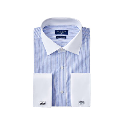 HOTYear In Year Out French Cuff Wrinkle Free Dress Shirt for Men Regular Fit Long Sleeve Wrinkle Resistant Shirt