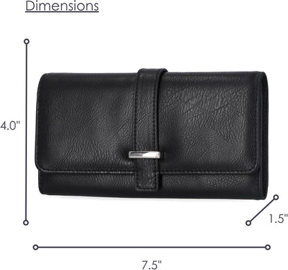 HOTMundi File Master Womens RFID Blocking Wallet Clutch Organizer With Change Pocket