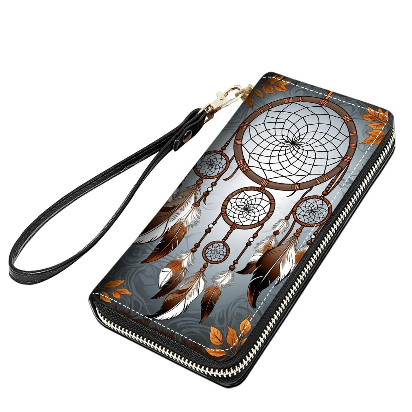 HOTCute Sloth Print Women Large Capacity PU Leather Zip Around Wallet, Multifunctional Clutch Purse for Cash/Card/Coin/Smart Phone