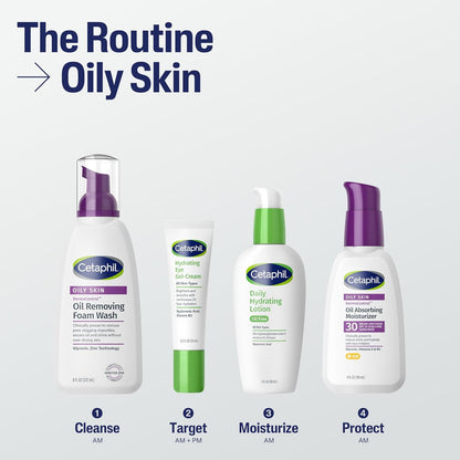 HOTCetaphil DermaControl Oil Absorbing Moisturizer with SPF 30, For Sensitive, Oily Skin, 4 Fl oz, Absorbs Oil, Reduces Shine, Hydrates, Protects, No Added Fragrance | Fragrance-Free Daily Face Moisturizer With Sunscreen, Reduces Shine, Hydrates Sensitive