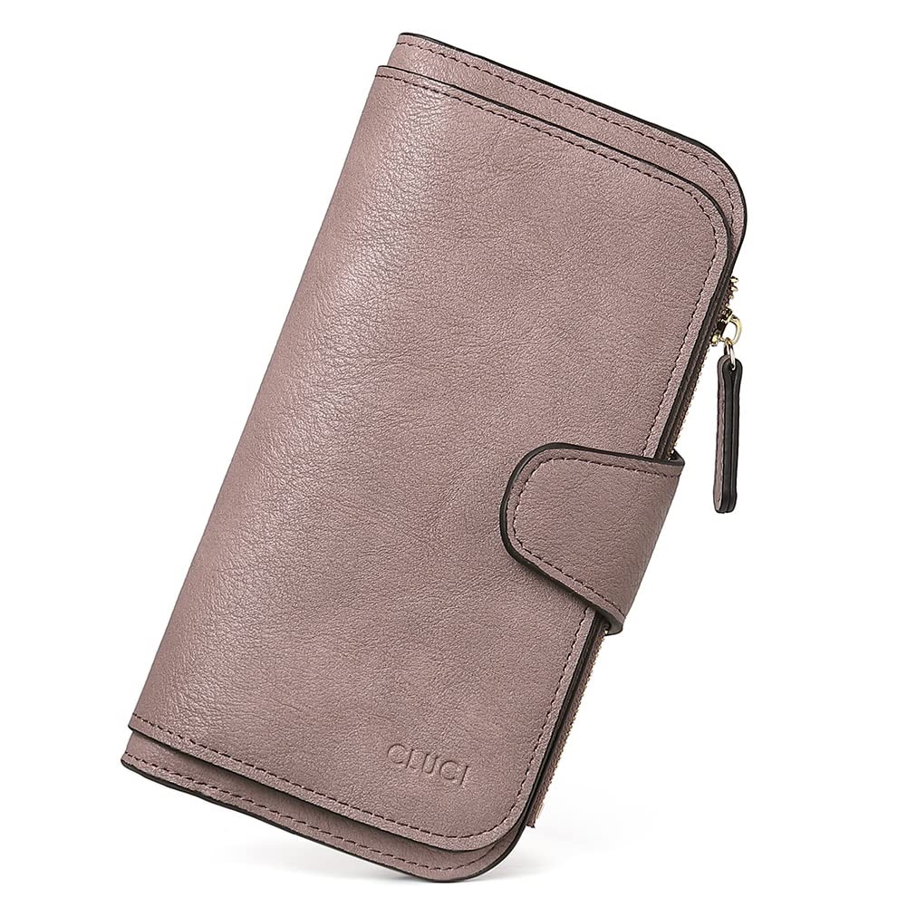 HOTCLUCI Wallet For Women PU Leather RFID Blocking Womens Wallet Bifold Card Holder with ID Window Gifts for Women Birthday