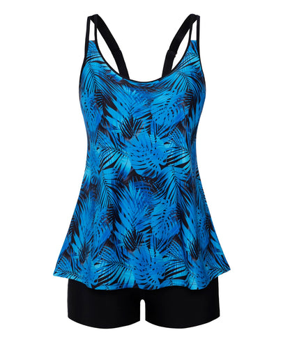HOTArolina Tankini Swimsuits for Women Tummy Control Two Piece Bathing Suits Flowy Swim Tops with Boy Shorts