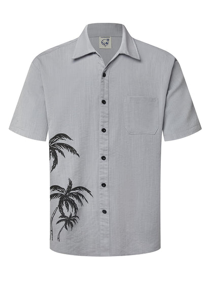 HOTHardaddy Men's Hawaiian Shirt Short Sleeves Coconut Printed Button Down Summer Beach Casual Shirts