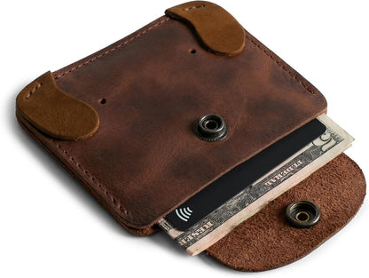 HOTHide & Drink, Leather Dog Wallet/Coin Pouch/Purse/Accessories/Card Holder/Cute Wallet, Handmade :: Bourbon Brown