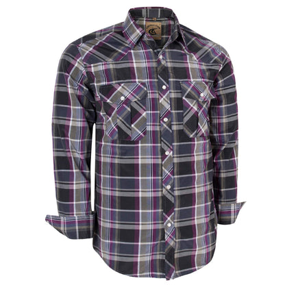HOTCOEVALS CLUB Men's Western Pearl Snap Button Up Casual Cowboy Long Sleeve Two Pockets Work Shirts