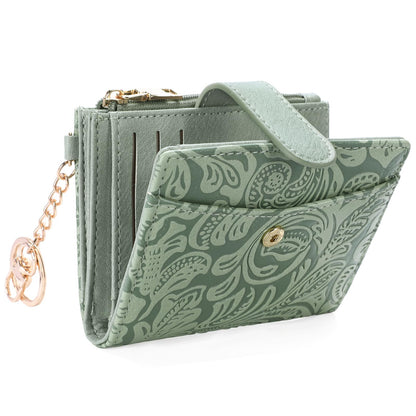 HOTGOIACII Small Wallet for Women RFID Blocking Bifold Leather Wallets Ladies Card Holder with Zipper Coin Pocket Black