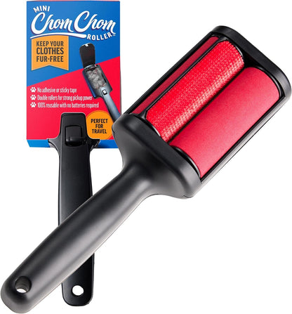 HOTChomChom Roller Pet Hair Remover – Original Size Reusable Lint Roller for Cat & Dog Hair on Furniture, Couch, Carpet, Car, Rugs & Bedding – Portable, Eco-Friendly (White)
