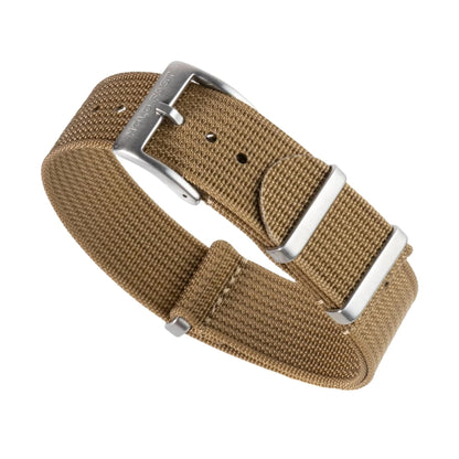 HOTAnchor Strap Co | Ribbed Nylon Watch Strap | Ridge Weave Quick-Dry Band | Brushed Stainless Steel Buckle | Floating Keeper | Heat-Sealed Notches | 5.75–8.5in Wrists
