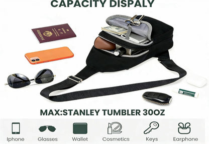 HOTMAXTOP Crossbody Bags for Women Men Lightweight Sling Bag Fanny Packs for Travel Casual Outdoors Gifts for Family Black