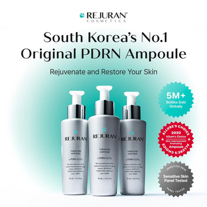 HOTREJURAN® Turnover Ampoule, c-PDRN® – Original Salmon DNA PDRN Face Serum for Rejuvenation, Firming, Hydration & Youthful Glow, Refines Skin Texture. Korean Skincare (1.01 fl oz)