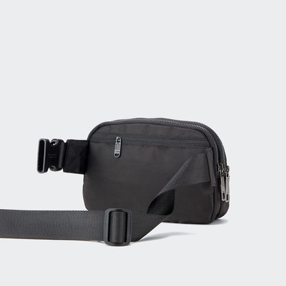 HOTPander Everywhere Belt Bag for Women, 5 Zipper Pockets Nylon Crossbody Fanny Pack Purse (Black)