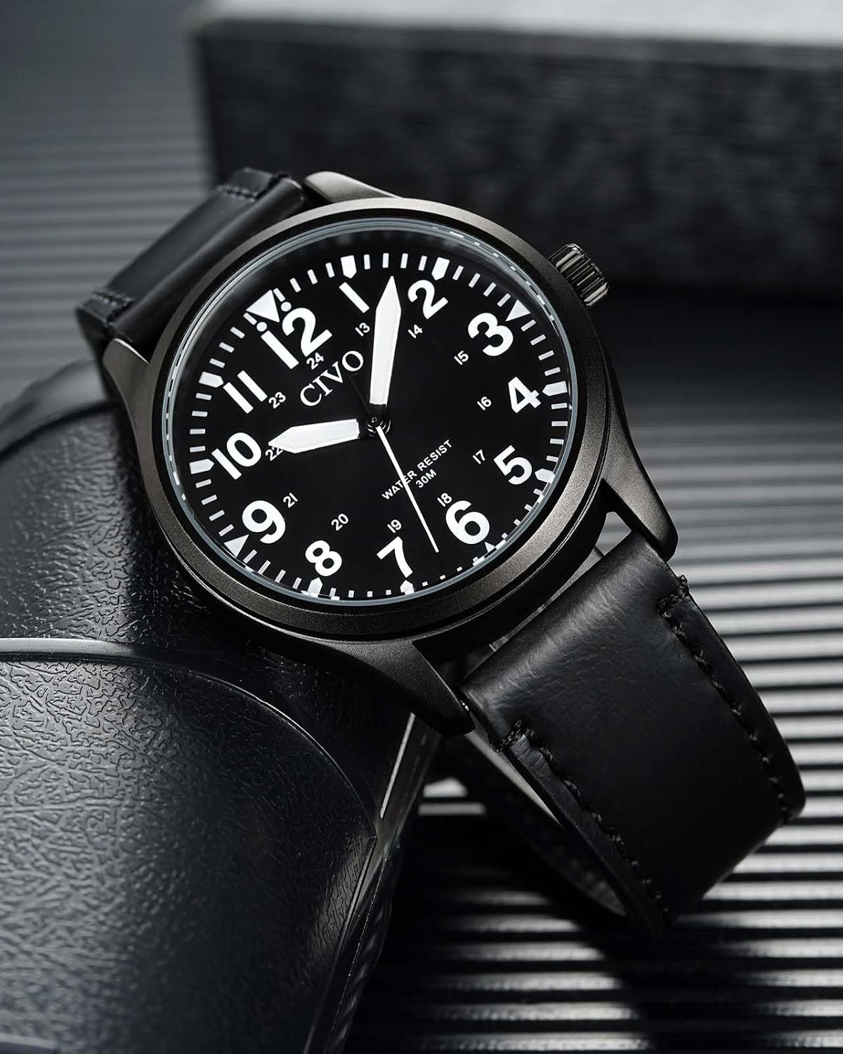HOTCIVO Military Watch for Men Waterproof: Analog Mens Watches Classic- Field Wrist Watches for Man