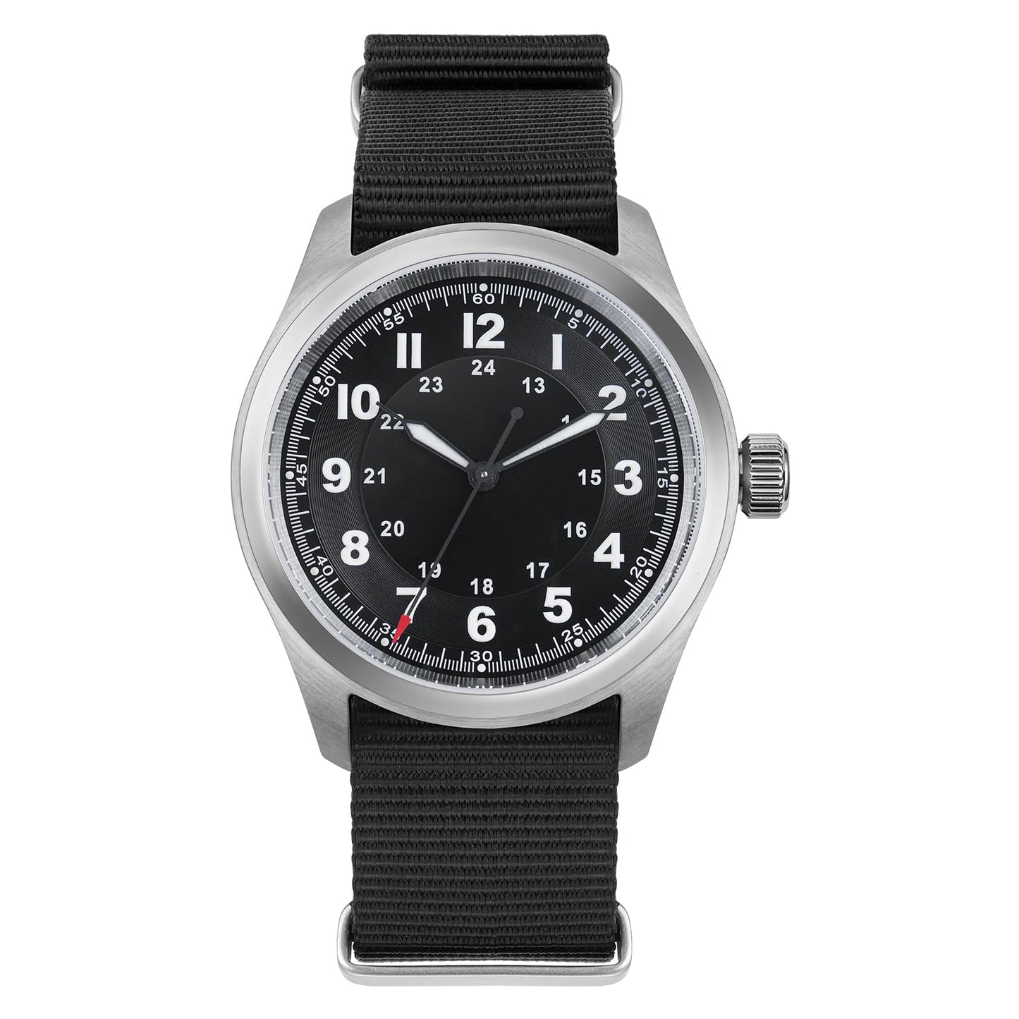 HOTTACTICAL FROG Militado ML08 Field Watch Japanese Sweep VH31 / 515 Movt with Calendar, Men's Military Watch Sapphire Crystal 10 ATM Waterproof Analog Watches for Men