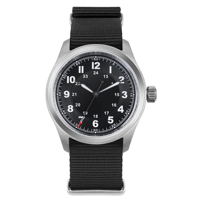 HOTTACTICAL FROG Militado ML08 Field Watch Japanese Sweep VH31 / 515 Movt with Calendar, Men's Military Watch Sapphire Crystal 10 ATM Waterproof Analog Watches for Men